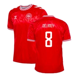 Camiseta Fútbol Dinamarca Delaney #8 Eurocopa 2024 Primera Hombre Equipación