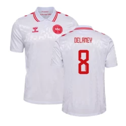 Camiseta Fútbol Dinamarca Delaney #8 Eurocopa 2024 Segunda Hombre Equipación