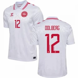 Camiseta Fútbol Dinamarca Dolberg #12 Eurocopa 2024 Segunda Hombre Equipación