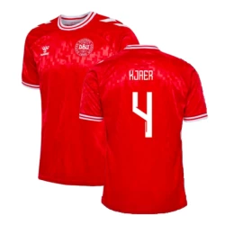 Camiseta Fútbol Dinamarca Kjaer #4 Eurocopa 2024 Primera Hombre Equipación