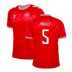 Camiseta Fútbol Dinamarca Maehle #5 Eurocopa 2024 Primera Hombre Equipación