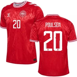 Camiseta Fútbol Dinamarca Poulsen #20 Eurocopa 2024 Primera Hombre Equipación