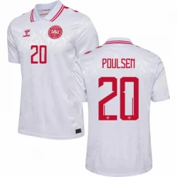 Camiseta Fútbol Dinamarca Poulsen #20 Eurocopa 2024 Segunda Hombre Equipación