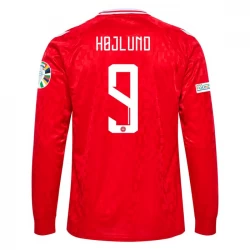 Camiseta Fútbol Dinamarca Rasmus Højlund #9 2024 Primera Equipación Hombre Manga Larga