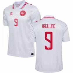 Camiseta Fútbol Dinamarca Rasmus Højlund #9 Eurocopa 2024 Segunda Hombre Equipación