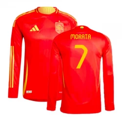Camiseta Fútbol España Alvaro Morata #7 Eurocopa 2024 Primera Hombre Equipación Manga Larga