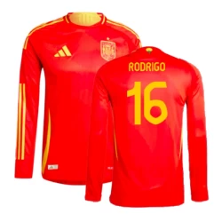 Camiseta Fútbol España Rodrigo #16 Eurocopa 2024 Primera Hombre Equipación Manga Larga