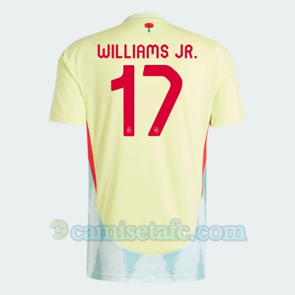 Camiseta Fútbol España Williams Jr. #17 Eurocopa 2024 Segunda Hombre Equipación