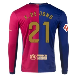 Camiseta Fútbol FC Barcelona F.De Jong #21 2024-25 Primera Equipación Hombre Manga Larga