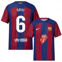 Camiseta Fútbol FC Barcelona Gavi #6 2023-24 x Rolling Stones Primera Equipación Hombre