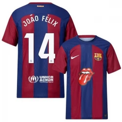 Camiseta Fútbol FC Barcelona João Félix #14 2023-24 x Rolling Stones Primera Equipación Hombre