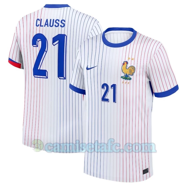 Camiseta Fútbol Francia Clauss #21 Eurocopa 2024 Segunda Hombre Equipación