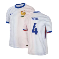 Camiseta Fútbol Francia Vieira #4 Eurocopa 2024 Segunda Hombre Equipación