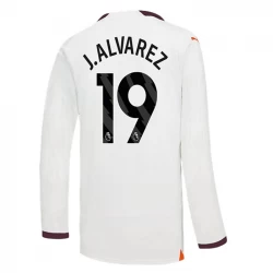 Camiseta Fútbol Manchester City 2023-24 J. Alvarez #19 Segunda Equipación Hombre Manga Larga