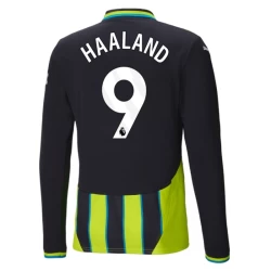 Camiseta Fútbol Manchester City 2024-25 Erling Haaland #9 Segunda Equipación Hombre Manga Larga