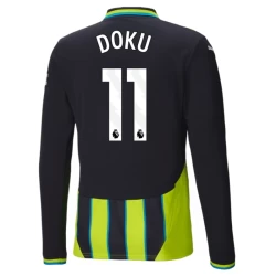 Camiseta Fútbol Manchester City 2024-25 Jérémy Doku #11 Segunda Equipación Hombre Manga Larga