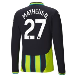 Camiseta Fútbol Manchester City 2024-25 Matheus N. #27 Segunda Equipación Hombre Manga Larga