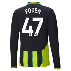 Camiseta Fútbol Manchester City 2024-25 Phil Foden #47 Segunda Equipación Hombre Manga Larga