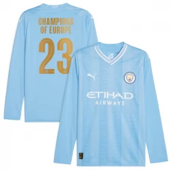 Camiseta Fútbol Manchester City Champions of Europe #23 2023-24 Primera Equipación Hombre Manga Larga