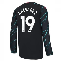 Camiseta Fútbol Manchester City J. Alvarez #19 2023-24 Tercera Equipación Hombre Manga Larga