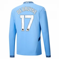 Camiseta Fútbol Manchester City Kevin De Bruyne #17 2024-25 Primera Equipación Hombre Manga Larga