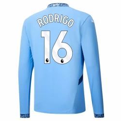 Camiseta Fútbol Manchester City Rodrigo #16 2024-25 Primera Equipación Hombre Manga Larga