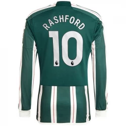 Camiseta Fútbol Manchester United 2023-24 Marcus Rashford #10 Segunda Equipación Hombre Manga Larga