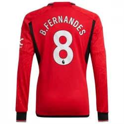 Camiseta Fútbol Manchester United Bruno Fernandes #8 2023-24 Primera Equipación Hombre Manga Larga