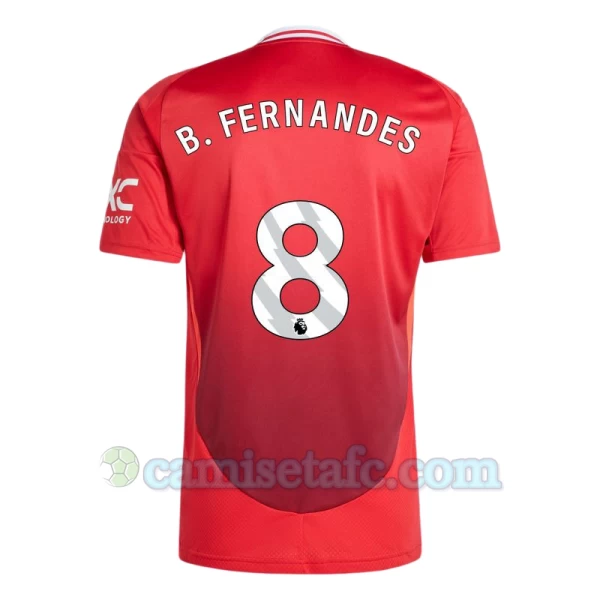 Camiseta Fútbol Manchester United Bruno Fernandes #8 2024-25 Primera Equipación Hombre