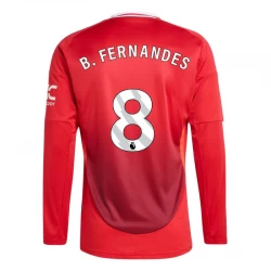 Camiseta Fútbol Manchester United Bruno Fernandes #8 2024-25 Primera Equipación Hombre Manga Larga