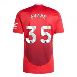 Camiseta Fútbol Manchester United Evans #35 2024-25 Primera Equipación Hombre