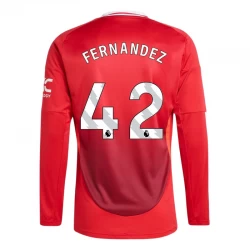 Camiseta Fútbol Manchester United Fernandez #42 2024-25 Primera Equipación Hombre Manga Larga