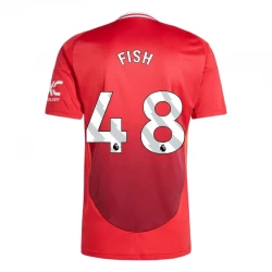 Camiseta Fútbol Manchester United Fish #48 2024-25 Primera Equipación Hombre