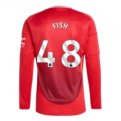 Camiseta Fútbol Manchester United Fish #48 2024-25 Primera Equipación Hombre Manga Larga
