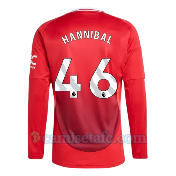 Camiseta Fútbol Manchester United Hannibal #46 2024-25 Primera Equipación Hombre Manga Larga