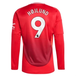 Camiseta Fútbol Manchester United Hojlund #9 2024-25 Primera Equipación Hombre Manga Larga