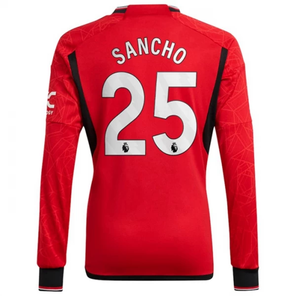 Camiseta Fútbol Manchester United Jadon Sancho #25 2023-24 Primera Equipación Hombre Manga Larga