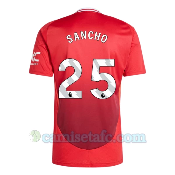 Camiseta Fútbol Manchester United Jadon Sancho #25 2024-25 Primera Equipación Hombre