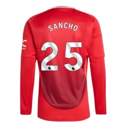 Camiseta Fútbol Manchester United Jadon Sancho #25 2024-25 Primera Equipación Hombre Manga Larga