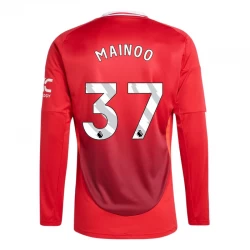 Camiseta Fútbol Manchester United Kobbie Mainoo #37 2024-25 Primera Equipación Hombre Manga Larga