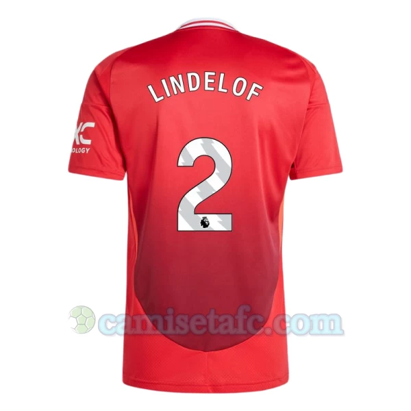 Camiseta Fútbol Manchester United Lindelof #2 2024-25 Primera Equipación Hombre