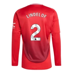 Camiseta Fútbol Manchester United Lindelof #2 2024-25 Primera Equipación Hombre Manga Larga