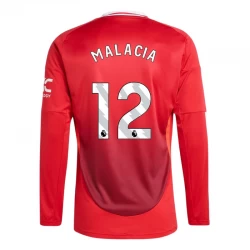 Camiseta Fútbol Manchester United Malacia #12 2024-25 Primera Equipación Hombre Manga Larga