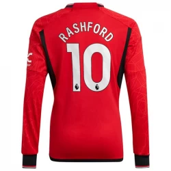 Camiseta Fútbol Manchester United Marcus Rashford #10 2023-24 Primera Equipación Hombre Manga Larga
