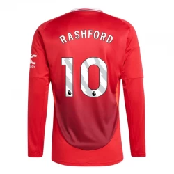 Camiseta Fútbol Manchester United Marcus Rashford #10 2024-25 Primera Equipación Hombre Manga Larga
