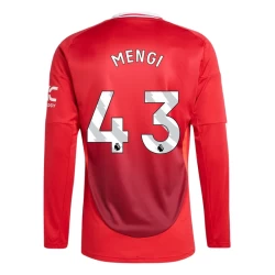 Camiseta Fútbol Manchester United Mengi #43 2024-25 Primera Equipación Hombre Manga Larga