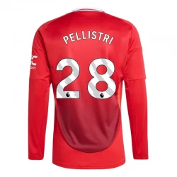 Camiseta Fútbol Manchester United Pellistri #28 2024-25 Primera Equipación Hombre Manga Larga
