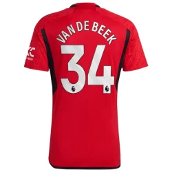 Camiseta Fútbol Manchester United Van De Beek #34 2023-24 Primera Equipación Hombre