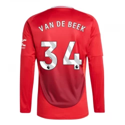 Camiseta Fútbol Manchester United Van De Beek #34 2024-25 Primera Equipación Hombre Manga Larga