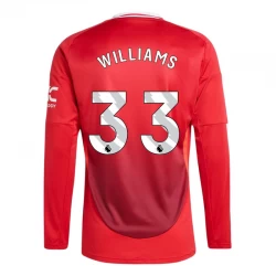 Camiseta Fútbol Manchester United Williams #33 2024-25 Primera Equipación Hombre Manga Larga